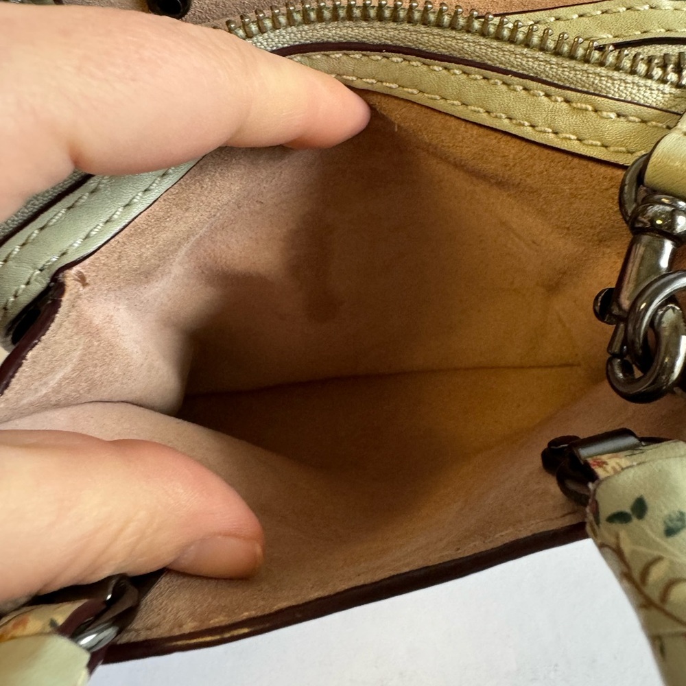 Coach Rogue 17 Bag 1941 With Floral Bow Print Light Green‎ Pink Mini Crossbody - Picture 11 of 15